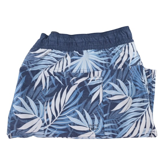 Hang Ten Other - Hang Ten Men XL Hybrid Swim Trunks Tropical Palm Blue Lined Board Shorts Classic